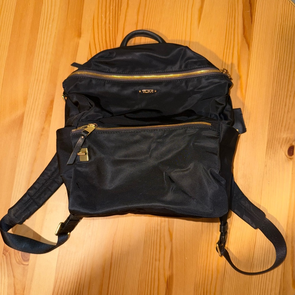 TUMI Voyageur Patricia Backpack - Black with Gold Hardware (Style 135480)